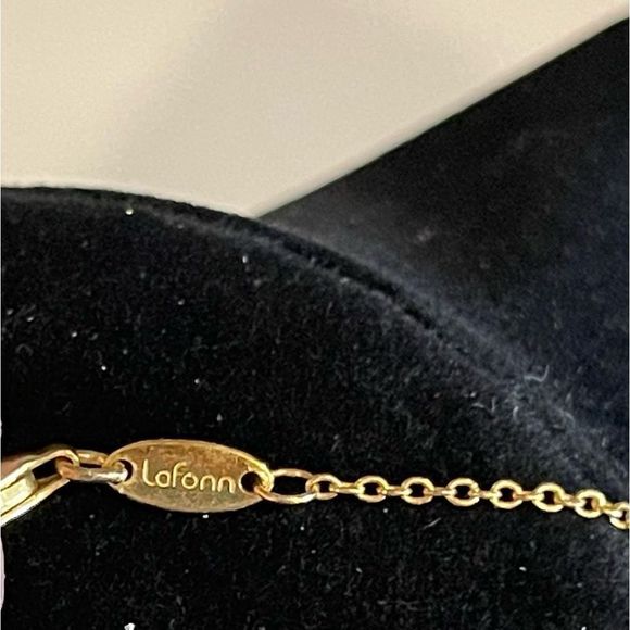 LaFonn sideways rhinestone cross stamped 925 with gold vermeil adjustable length - Picture 9 of 12